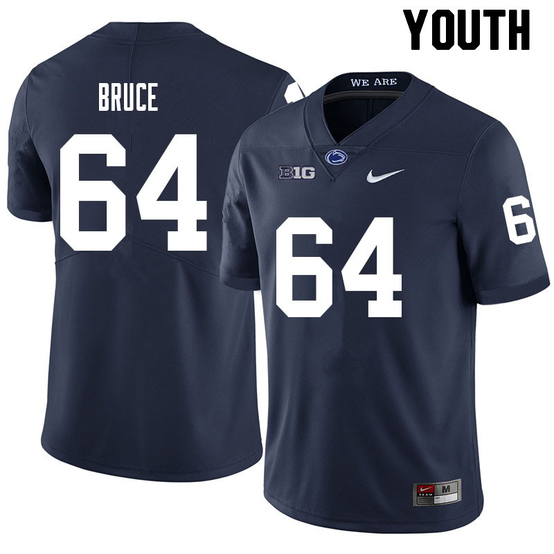 NCAA Nike Youth Penn State Nittany Lions Nate Bruce #64 College Football Authentic Navy Stitched Jersey LIB1598HG